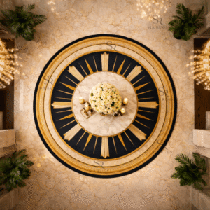 Art Deco Sunburst Hand Tufted Round Carpet - Image 3
