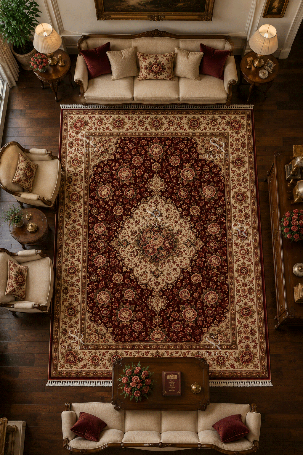 burgundy-rose-garden-hand-knotted-carpet (3)