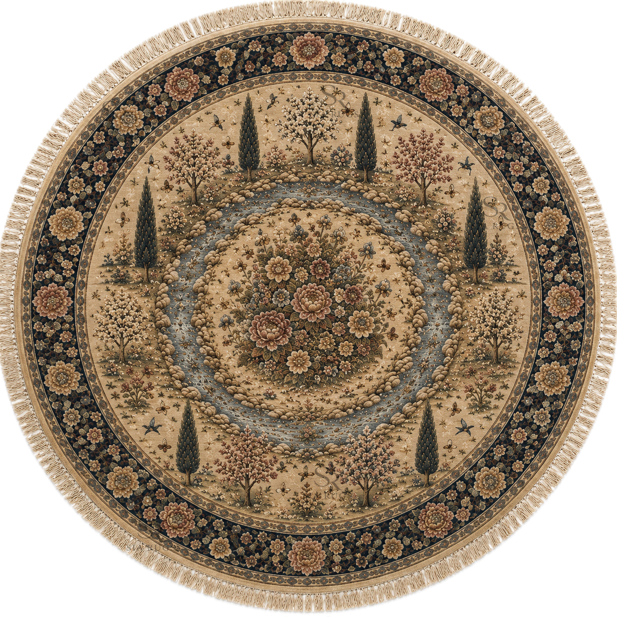 kashan-royal-bloom-round-hand-knotted-persian-carpet (3)