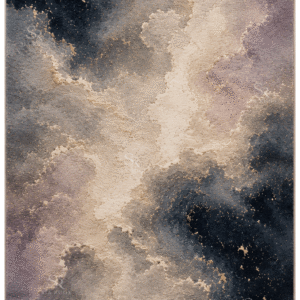 Starlight Nebula Premium Hand Knotted Wool Silk Carpet - Image 4