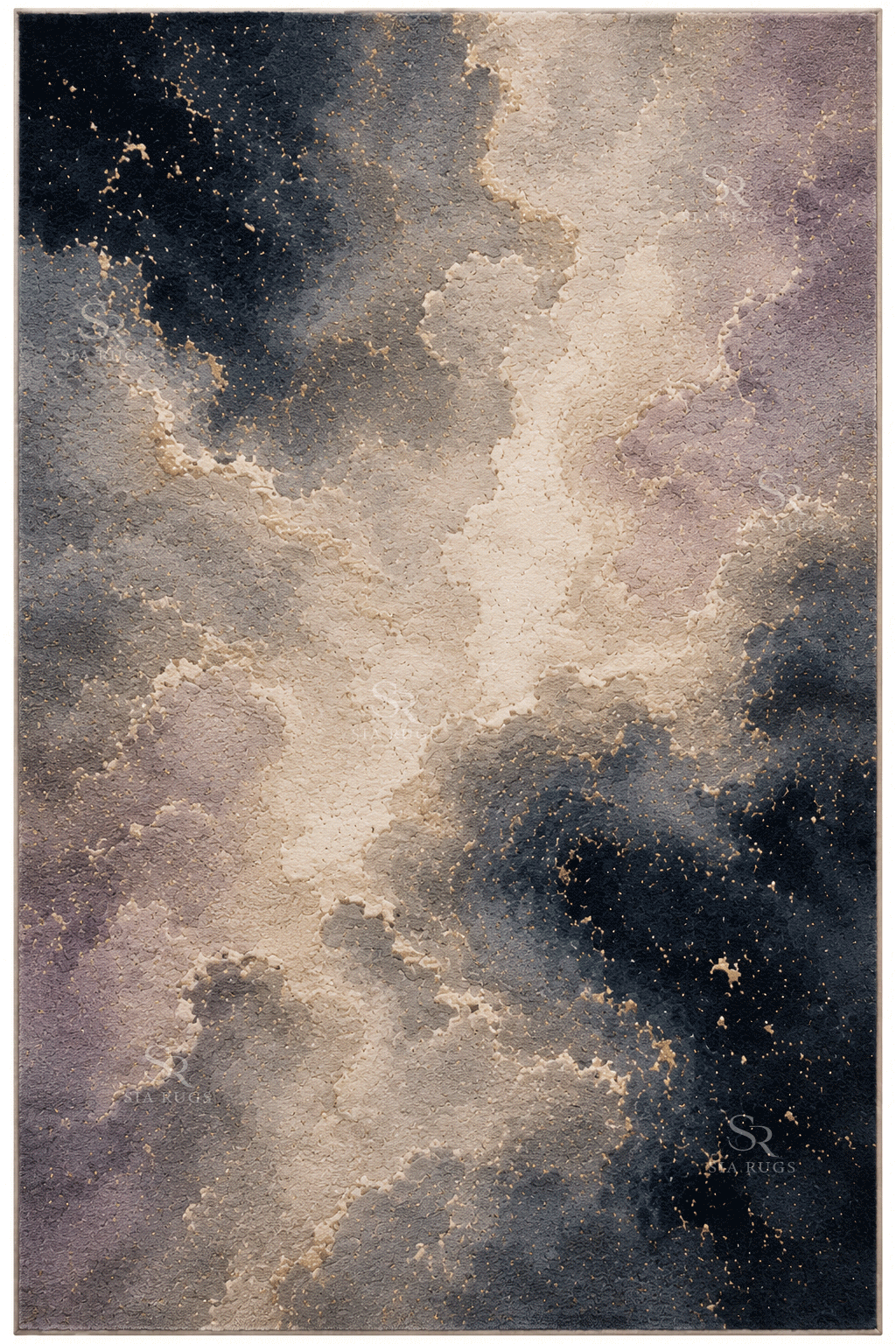 Starlight Nebula Premium Hand Knotted Wool Silk Carpet - Image 4