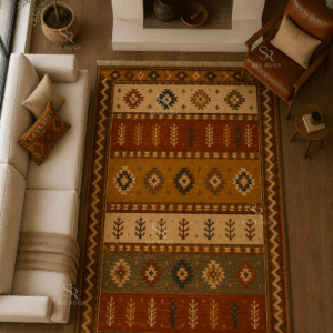 Anatolian Harvest Fields Handwoven Turkish Kilim (2)