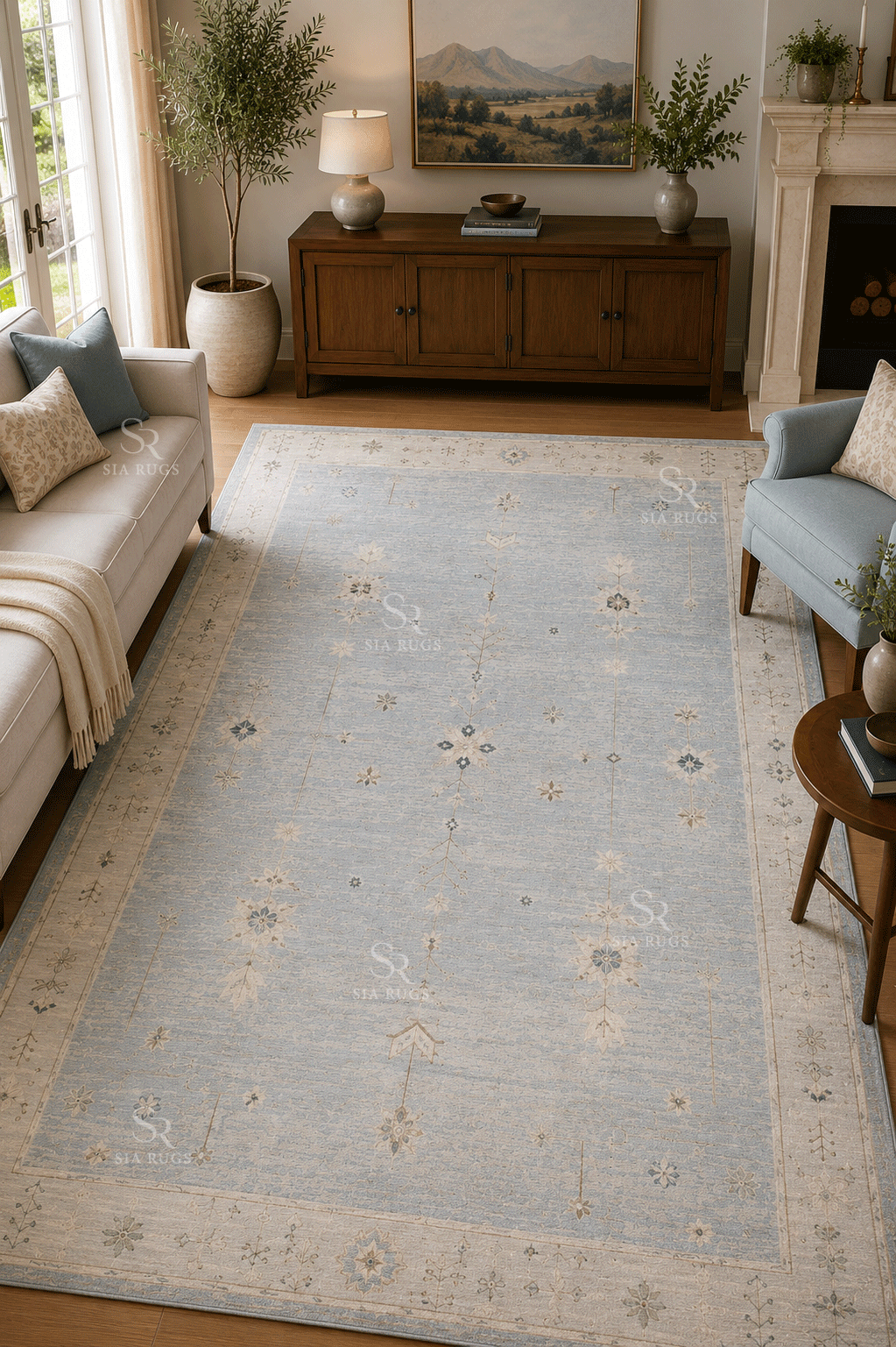 Nordic Heritage Frame Hand Knotted Carpet - Image 2