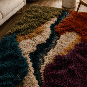 Chromatic Canyon Handloom Sculptural Shaggy Carpet (1)