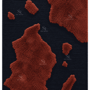 Ember Archipelago Rust Orange Navy Sculptural Shag Carpet (1)