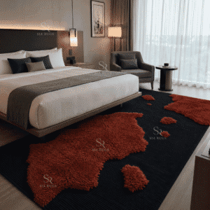 Ember Archipelago Rust Orange Navy Sculptural Shag Carpet (3)