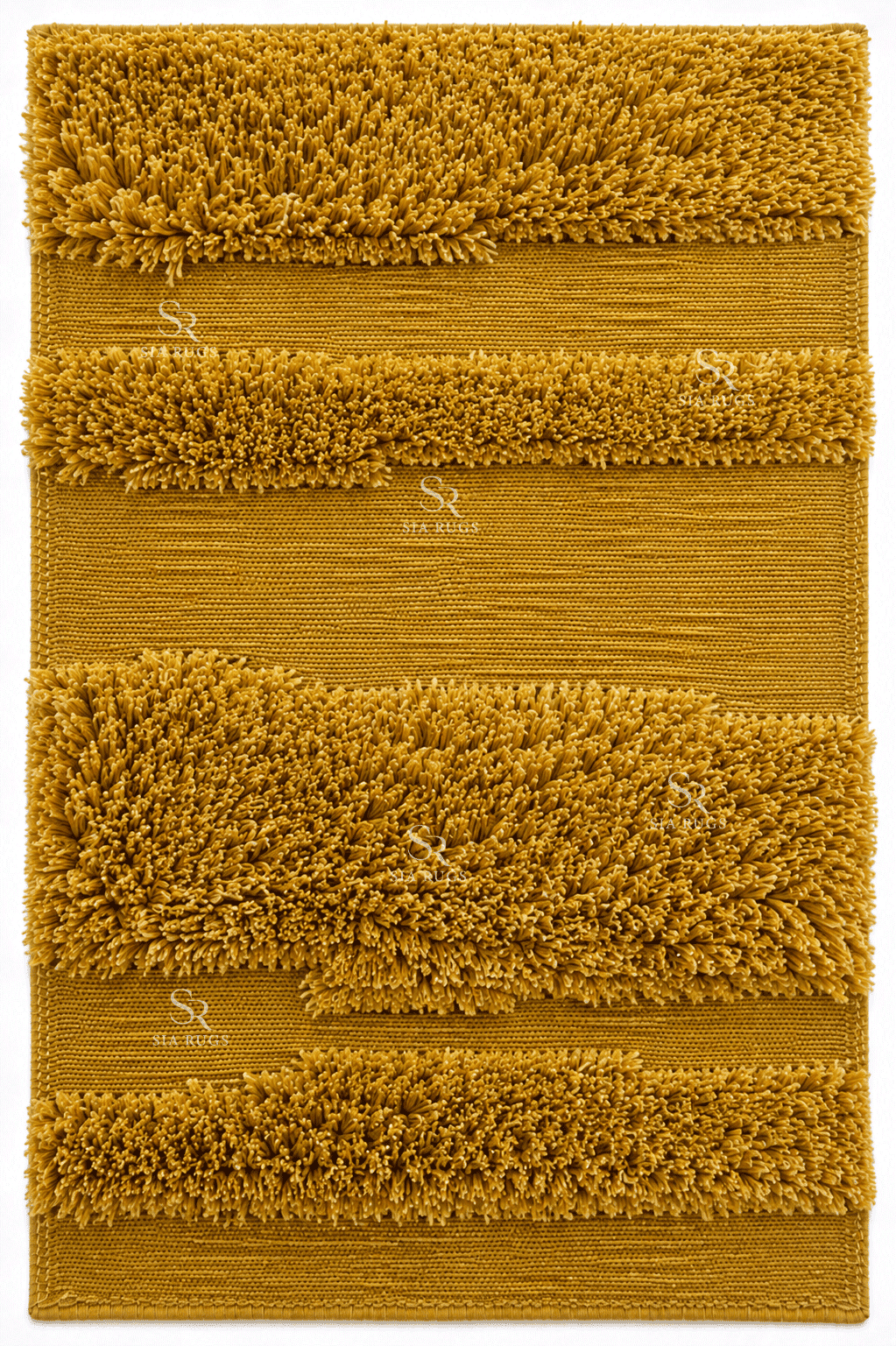 Golden Terraces Mustard Gold Sculptural Shag Carpet - Image 3