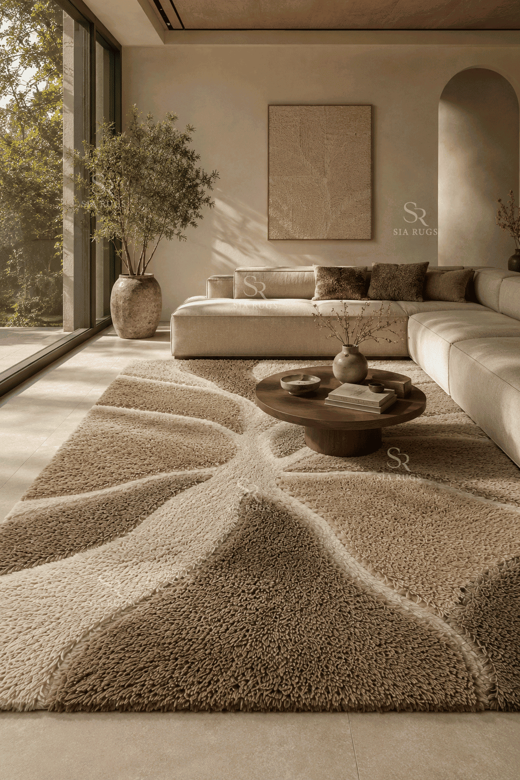 Strata Amethyst Crater Handloom Sculptural Shag Rug (2)
