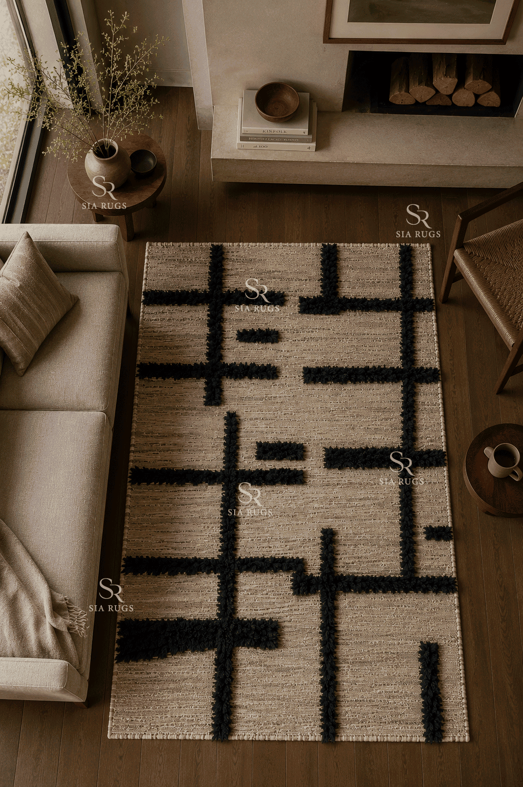 architectural-grid-black-ivory-sculptural-shag-carpet (1)