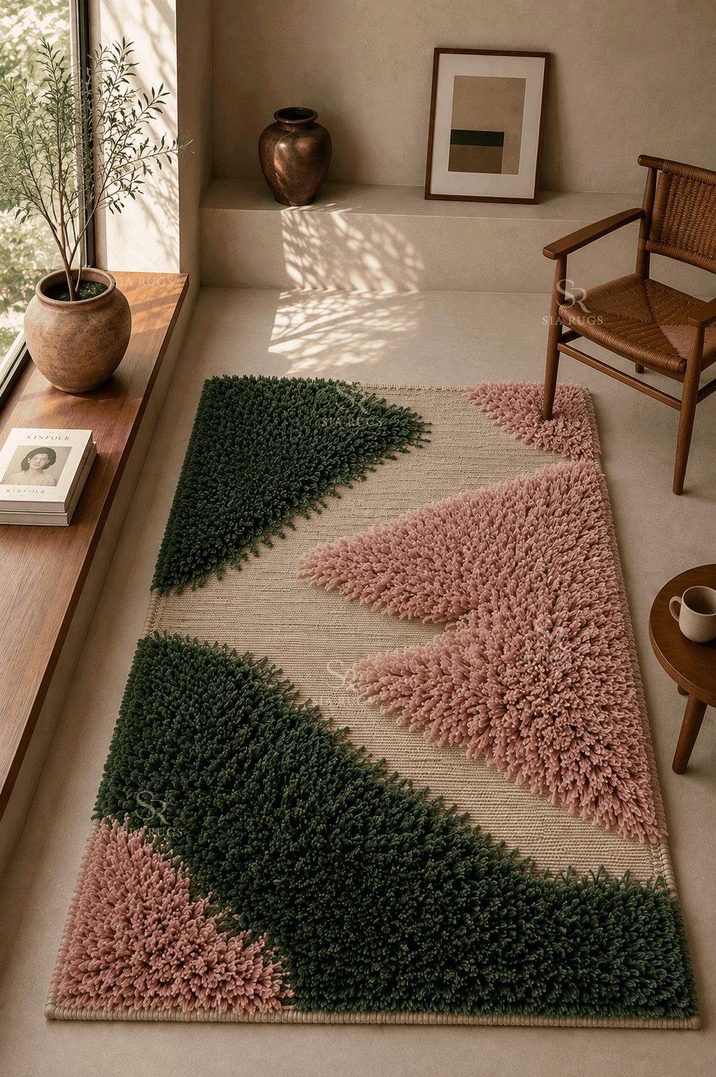 botanical-blush-garden-olive-green-pink-sculptural-shag-carpet (1)