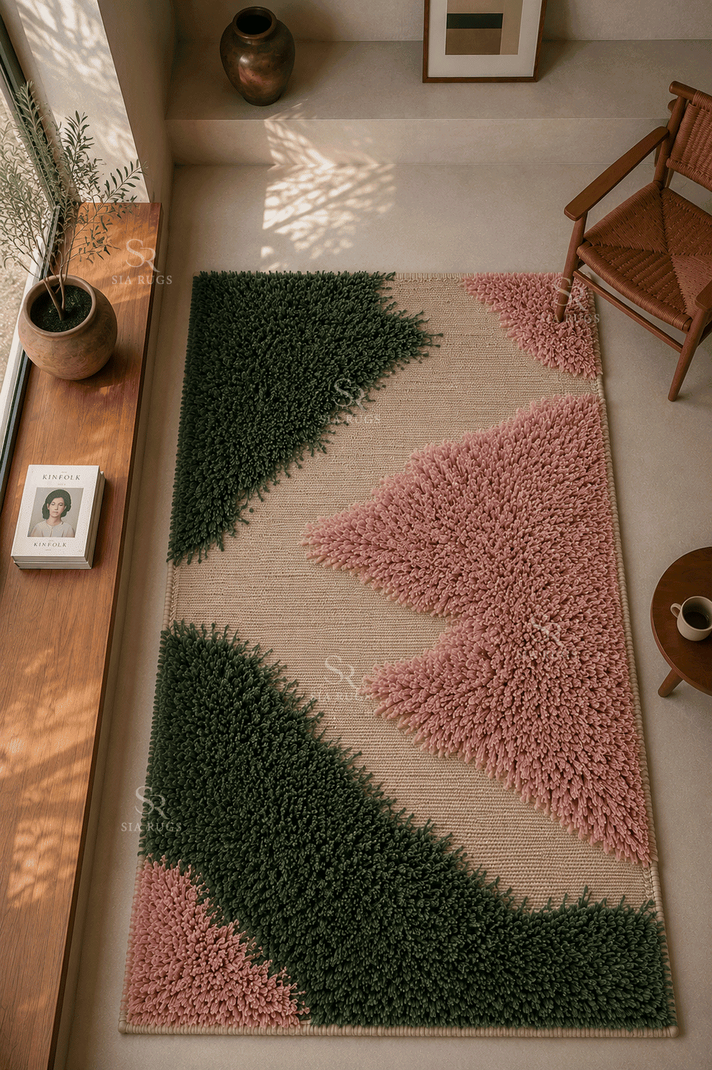 botanical-blush-garden-olive-green-pink-sculptural-shag-carpet (2)