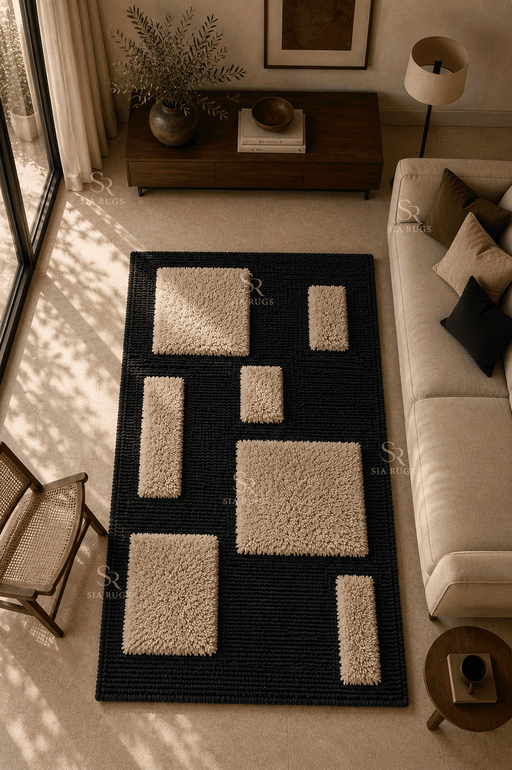 ivory-blocks-black-cream-sculptural-shag-carpet (2)