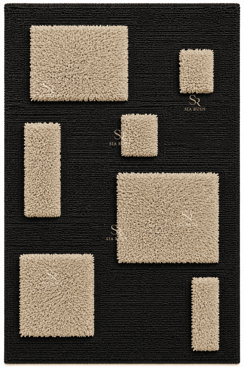 ivory-blocks-black-cream-sculptural-shag-carpet (4)