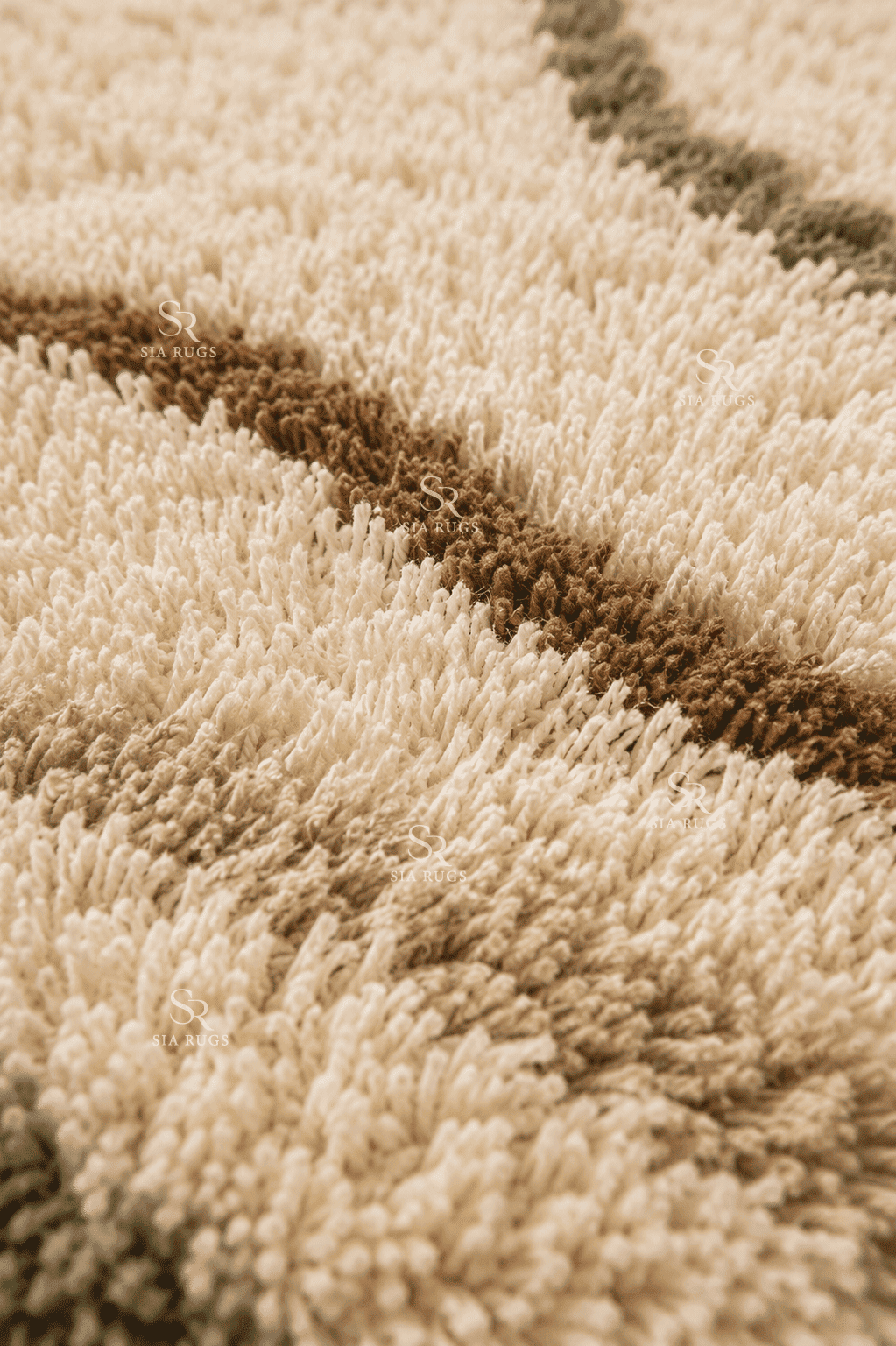 Terra Pebbles Teal Olive Rust Sculptural Shag Carpet - Image 4