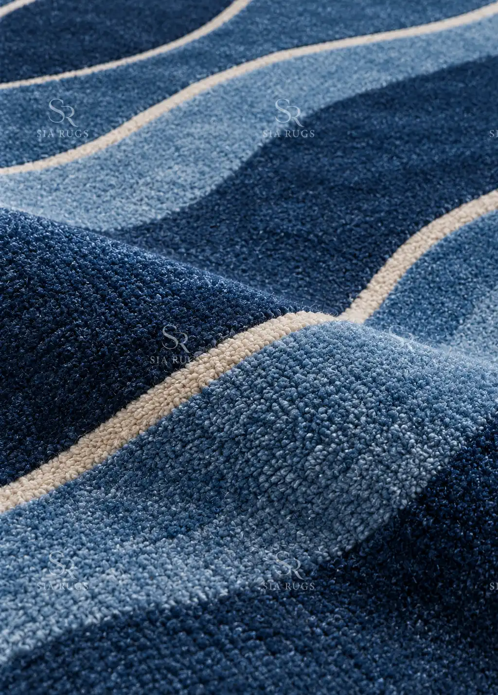 Blue River Flow Hand Tufted Hallway & Bedroom Runner Rug (1)
