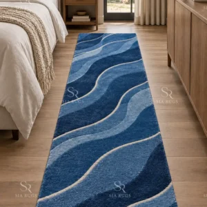 Blue River Flow Hand Tufted Hallway & Bedroom Runner Rug (4)