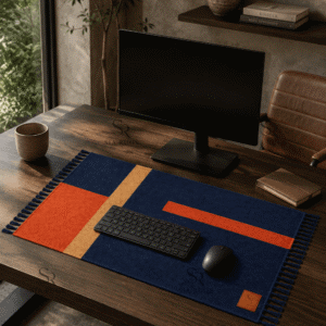 Midnight Axis Handwoven 100 Count Fine Lincoln Wool Desk Mat - Image 3